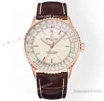 Swiss Replica Breitling new Navitimer 41 Automatic Brown Alligator leather Watch